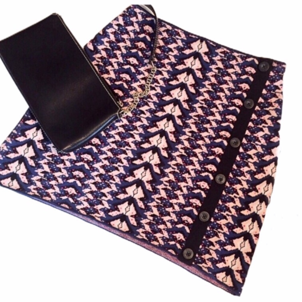 Rachel Roy Geometric Print Knit Skirt